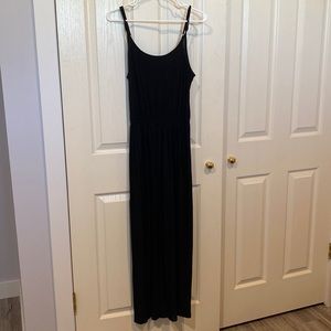 Black pleated sun dress